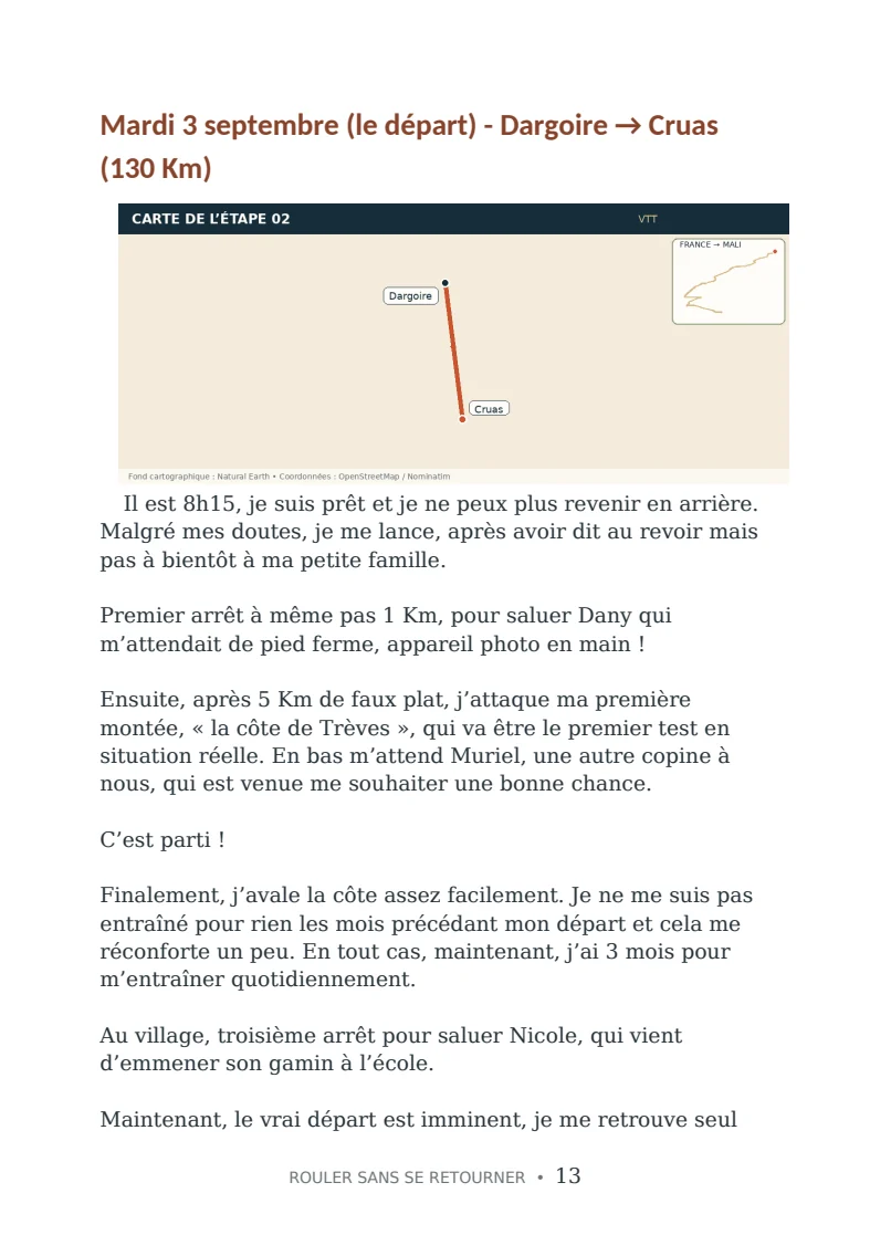 Exemple d’étape avec carte et récit