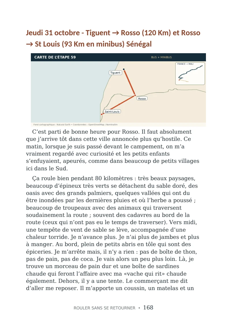 Étape entre la Mauritanie et le Sénégal
